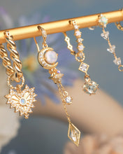 Load image into Gallery viewer, Midnight Opal - Moon Earrings