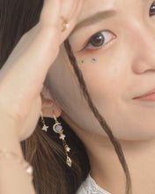 Load image into Gallery viewer, Midnight Opal - Moon Earrings