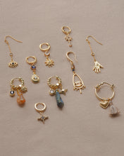 Load image into Gallery viewer, Sun Gem - Crystal Pillar Hoops