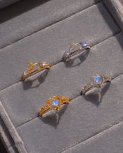 画像をギャラリービューアに読み込む, 【天然月亮石】CUBIC HEART - Moonstone Ring ✦ 925 Silver ™ + Rose Gold