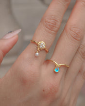 將圖片載入圖庫檢視器 BLUE TEAR - Gold Ring ✦ 925 Silver ™
