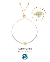 Load image into Gallery viewer, Dazzle Heartz Bracelet - Aquamarine