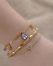 Load image into Gallery viewer, Dazzle Heartz Bracelet - Aquamarine