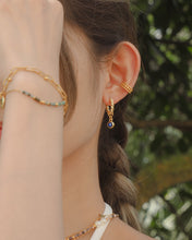 Load image into Gallery viewer, Sun Gem - Crystal Pillar Hoops