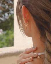 Load image into Gallery viewer, Sun Gem - Crystal Pillar Hoops