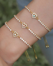 Load image into Gallery viewer, Dazzle Heartz Bracelet - Aquamarine
