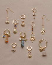 Load image into Gallery viewer, Sun Gem - Crystal Pillar Hoops