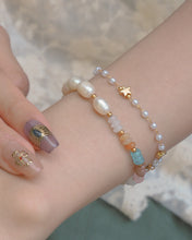 Load image into Gallery viewer, Align Your Soul - 18KGP Moon & Star Pearl Bracelet