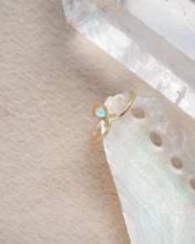 將圖片載入圖庫檢視器 BLUE TEAR - Gold Ring ✦ 925 Silver ™