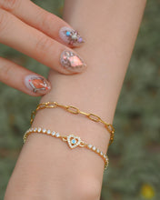 Load image into Gallery viewer, Dazzle Heartz Bracelet - Aquamarine