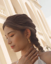 Load image into Gallery viewer, Sun Gem - Crystal Pillar Hoops