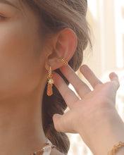 Load image into Gallery viewer, Sun Gem - Crystal Pillar Hoops