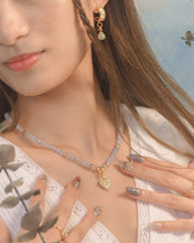 Load image into Gallery viewer, Blue Whisper with Courage Charm - Aquamarine Crystal Necklace