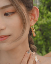 Load image into Gallery viewer, Sun Gem - Crystal Pillar Hoops