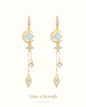 Load image into Gallery viewer, Midnight Opal - Moon Earrings