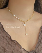 ๅฐๅ็่ผๅ
ฅๅๅบซๆชข่ฆๅจ Aqua Shell - Pearl x CZ Titanium Steel Toggle Necklace *Waterproof