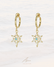 Load image into Gallery viewer, Prayer - 18KGP HoopsใBlue Turquoiseใ
