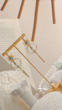 將圖片載入圖庫檢視器 Palmyra - Titanium Steel Boho Turquoise Earrings *Waterproof