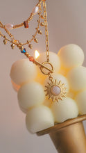 Load image into Gallery viewer, Jupiter - Gold Titanium Steel Swarovski x Rose Quartz Sun Solar Necklace *Waterproof