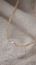 Load image into Gallery viewer, Peachy - 18KGP Pink Quartz Beaded Necklace