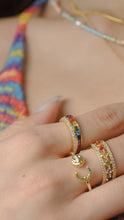 Load image into Gallery viewer, Rhythm - 18KGP Gold Rainbow Ring