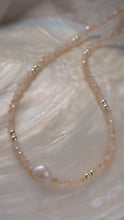 Load image into Gallery viewer, Peachy - 18KGP Pink Quartz Beaded Necklace