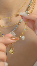 Load image into Gallery viewer, Aura - Gold Titanium Steel Pearl x Crystal Necklace