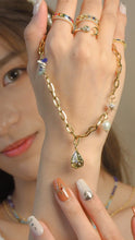 Load image into Gallery viewer, Aura - Gold Titanium Steel Pearl x Crystal Necklace