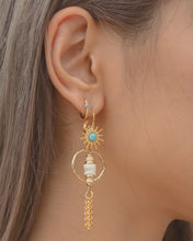 ๅฐๅ็่ผๅ
ฅๅๅบซๆชข่ฆๅจ Blue Gaze - Titanium Steel / 925 Silver Opal Hoops
