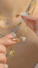 Load image into Gallery viewer, Aura - Gold Titanium Steel Pearl x Crystal Necklace