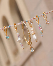 Load image into Gallery viewer, Blue Bling - 18KGP Hoops