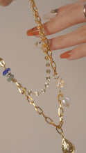 Load image into Gallery viewer, Aura - Gold Titanium Steel Pearl x Crystal Necklace