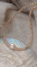 Load image into Gallery viewer, Peachy - 18KGP Pink Quartz Beaded Necklace