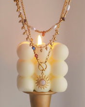 Load image into Gallery viewer, Jupiter - Gold Titanium Steel Swarovski x Rose Quartz Sun Solar Necklace *Waterproof