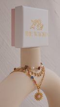 Load image into Gallery viewer, Jupiter - Gold Titanium Steel Swarovski x Rose Quartz Sun Solar Necklace *Waterproof