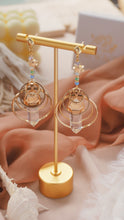 Load image into Gallery viewer, Saturn - 18KGP White Quartz Earrings
