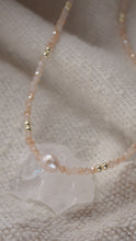 Load image into Gallery viewer, Peachy - 18KGP Pink Quartz Beaded Necklace