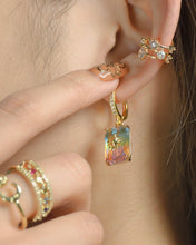 Load image into Gallery viewer, Motley - 18K Rainbow Sun Crystal Baby Hoop