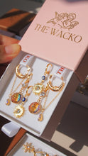 Load and play video in Gallery viewer, Rainbow Crystal Baby Hoop Earrings
