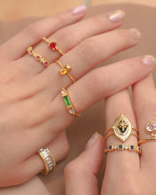 Load image into Gallery viewer, Adina & Vintage Frame - TITANIUM STEEL GOLD RINGS (waterproof)