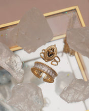 Load image into Gallery viewer, Adina & Vintage Frame - TITANIUM STEEL GOLD RINGS (waterproof)