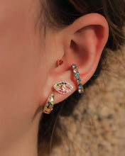 Load image into Gallery viewer, STONE & STRAND - S925 RAINBOW HUGGIE HOOPS