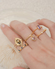 Load image into Gallery viewer, Adina & Vintage Frame - TITANIUM STEEL GOLD RINGS (waterproof)