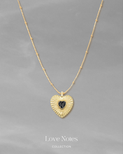 將圖片載入圖庫檢視器 Retro Heart in Black - Gold Titanium Steel Necklace *Waterproof