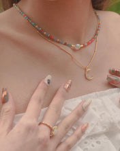 Load image into Gallery viewer, Dreamy Rise - Gold Titanium Steel Opal Necklace