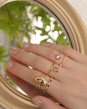 Load image into Gallery viewer, Adina & Vintage Frame - TITANIUM STEEL GOLD RINGS (waterproof)