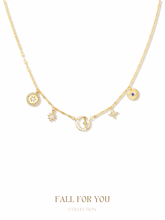 Load image into Gallery viewer, Wanderlust Moon & Star CZ Choker (Waterproof Material)