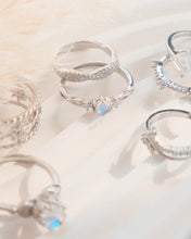 Load image into Gallery viewer, Moon River & Wave - 925 Silver Moonstone / CZ Rings