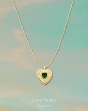 將圖片載入圖庫檢視器 Retro Heart in Dark Green - Gold Titanium Steel Necklace *Waterproof