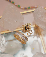 Load image into Gallery viewer, Adina & Vintage Frame - TITANIUM STEEL GOLD RINGS (waterproof)
